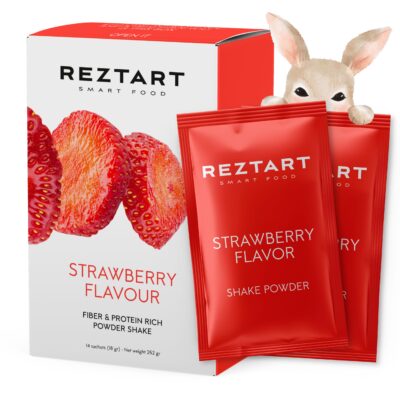 Protein- och Fiberrik pulvershake med NGC®, med smak av Jordgubb