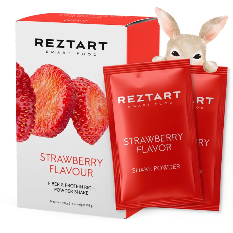 Protein- och Fiberrik pulvershake med NGC®, med smak av Jordgubb