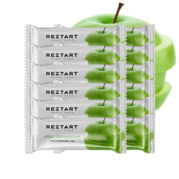 Reztart Proteinbar med NGC®, med smak av Äpple & Kanel, 12-pack