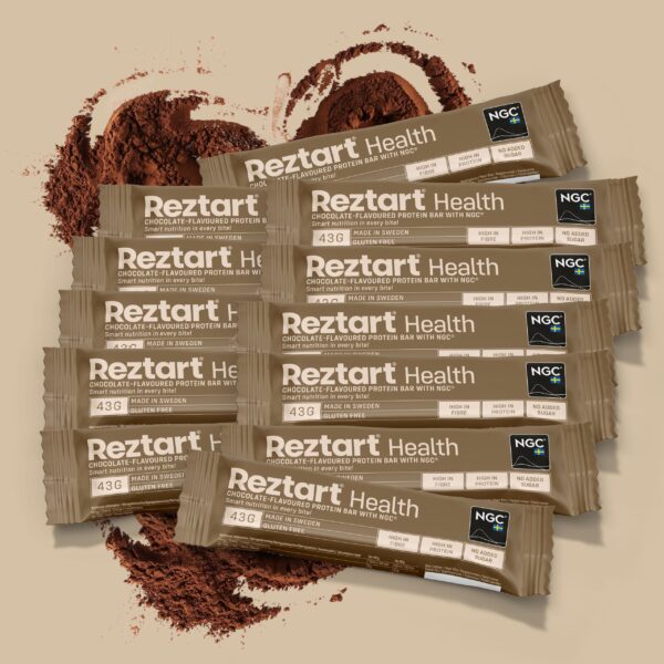 Reztart Proteinbar med NGC®, med smak av Choklad, 12-pack