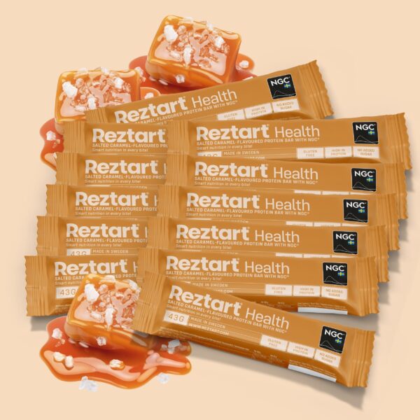 Reztart Proteinbar med NGC®, med smak av Salt Karamell, 12-pack