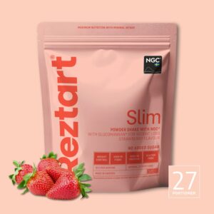 SLIM Jordgubb, Protein- och Fiberrik pulvershake med Glukomannan