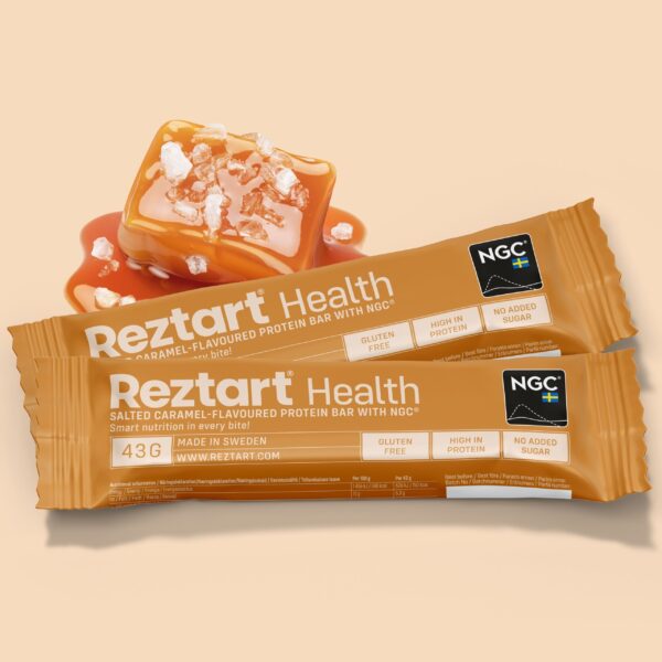 Reztart Proteinbar med NGC®, med smak av Salt Karamell, 43 g