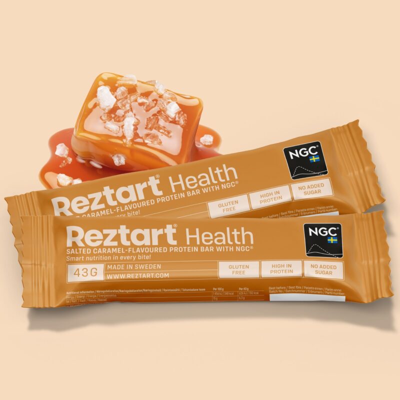 Reztart Proteinbar med NGC®, med smak av Salt Karamell, 43 g